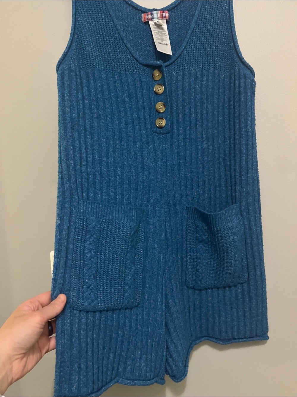 NWOT Urban Outfitters Knit Blue Romper - Picture 3 of 6